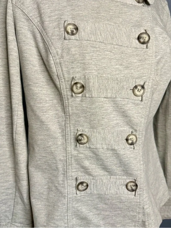 Cabi XL Women’s Double-Breasted Light Gray Jacket Military Style Jacket Soft - Picture 11 of 15